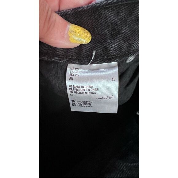 AND NOW THIS BLACK DISTRESSED JEAN SHORTS WOMENS SZ 25 NEW P1-48 - Picture 12 of 12